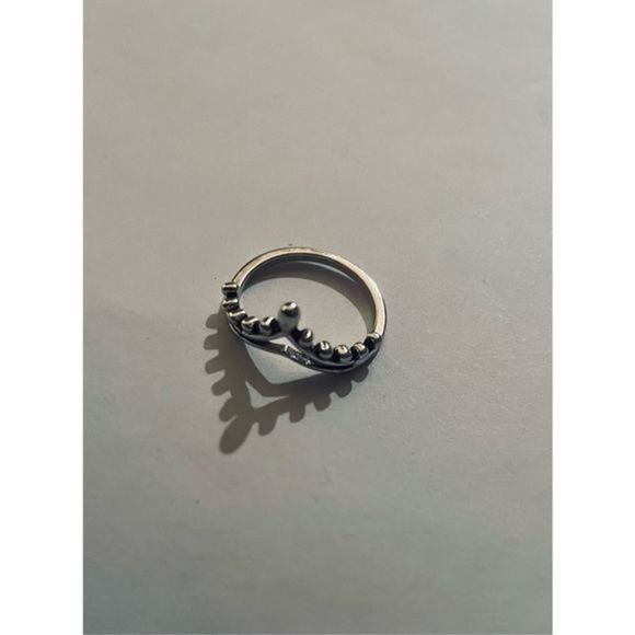 Boho silver crown RING - Picture 4 of 7